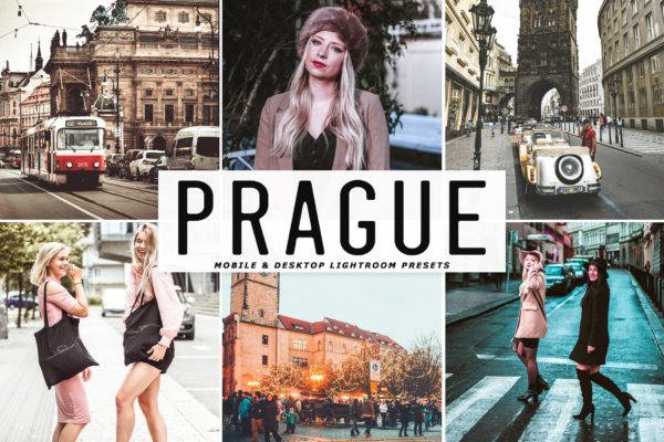 绿松石蓝&amp;白色鲜艳色彩LR照片调色预设 Prague Mobile &amp; Desktop Lightroom Presets