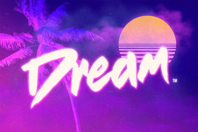 11款80年代复古文特效PS图层样式V3 80s Text Effect V3插图(3)