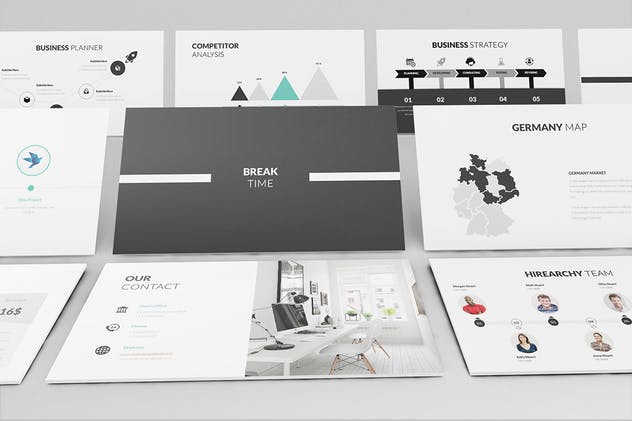 现代时尚简约风业务介绍PPT幻灯片模板素材 Pitch Deck Powerpoint Template插图(6)