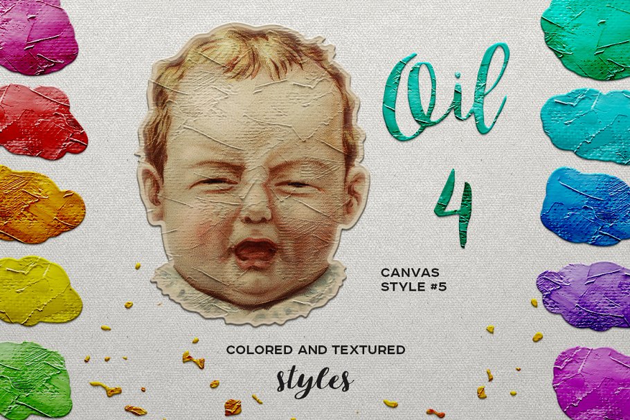 油画风格PS图层样式 Oil Painting Photoshop Layer Styles插图(6)