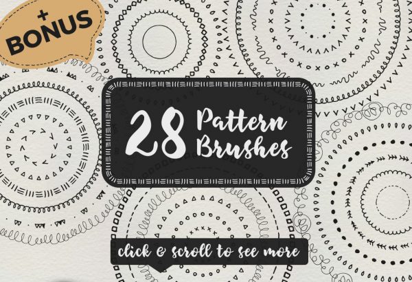 32款手绘矢量素材图案和笔刷下载[ai,esp,jpg,png]