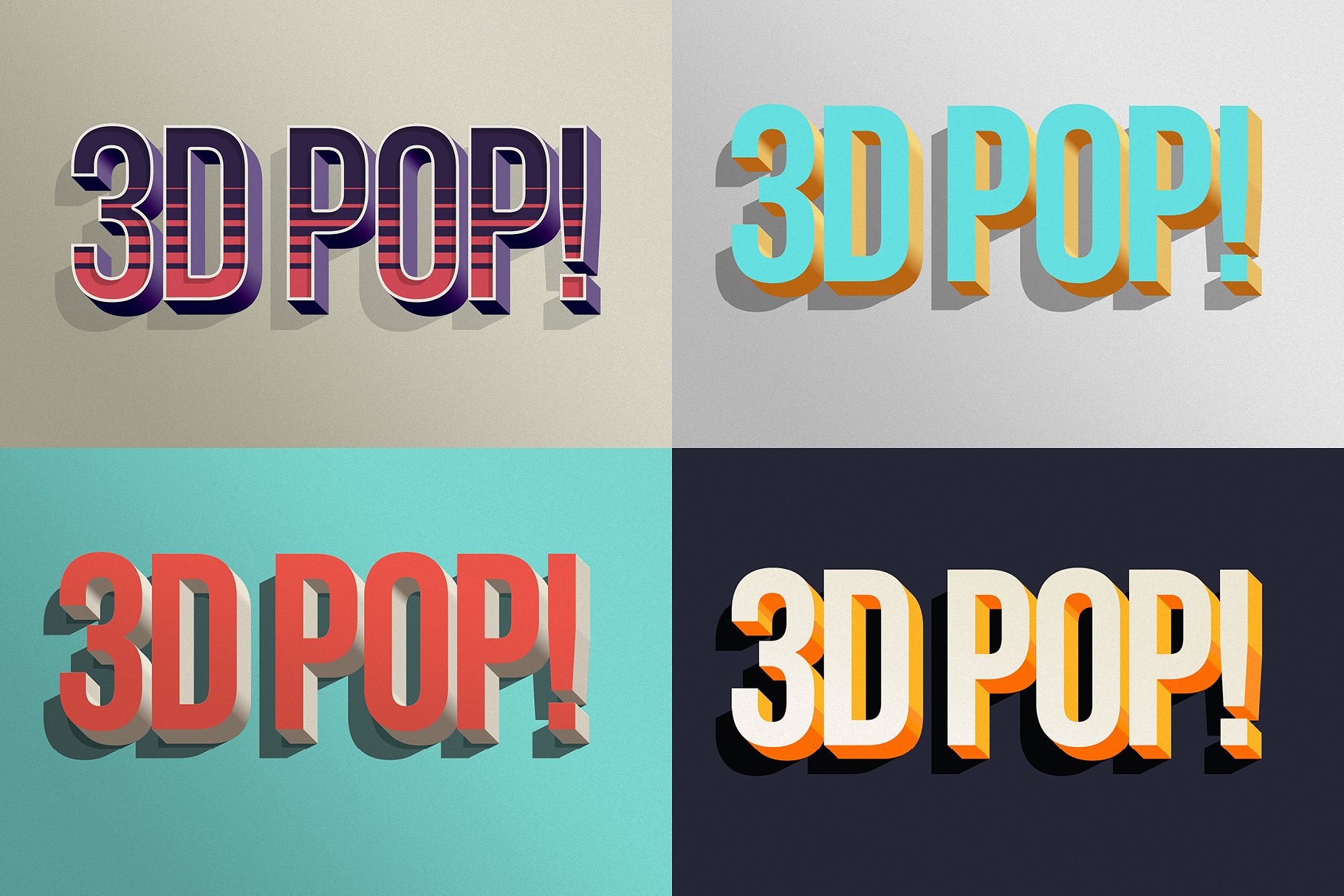 10款“吸睛大法”3D立体文字图层样式 3D POP! Photoshop Effects插图(6)