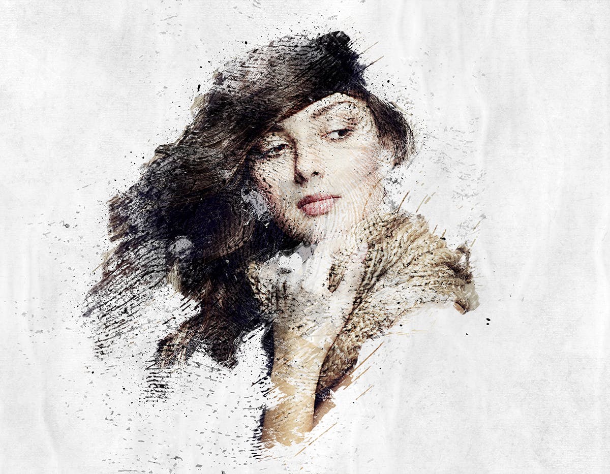 指纹怀旧划痕效果照片特效处理PS动作 Fingerprint CS4+ Photoshop Action插图(5)