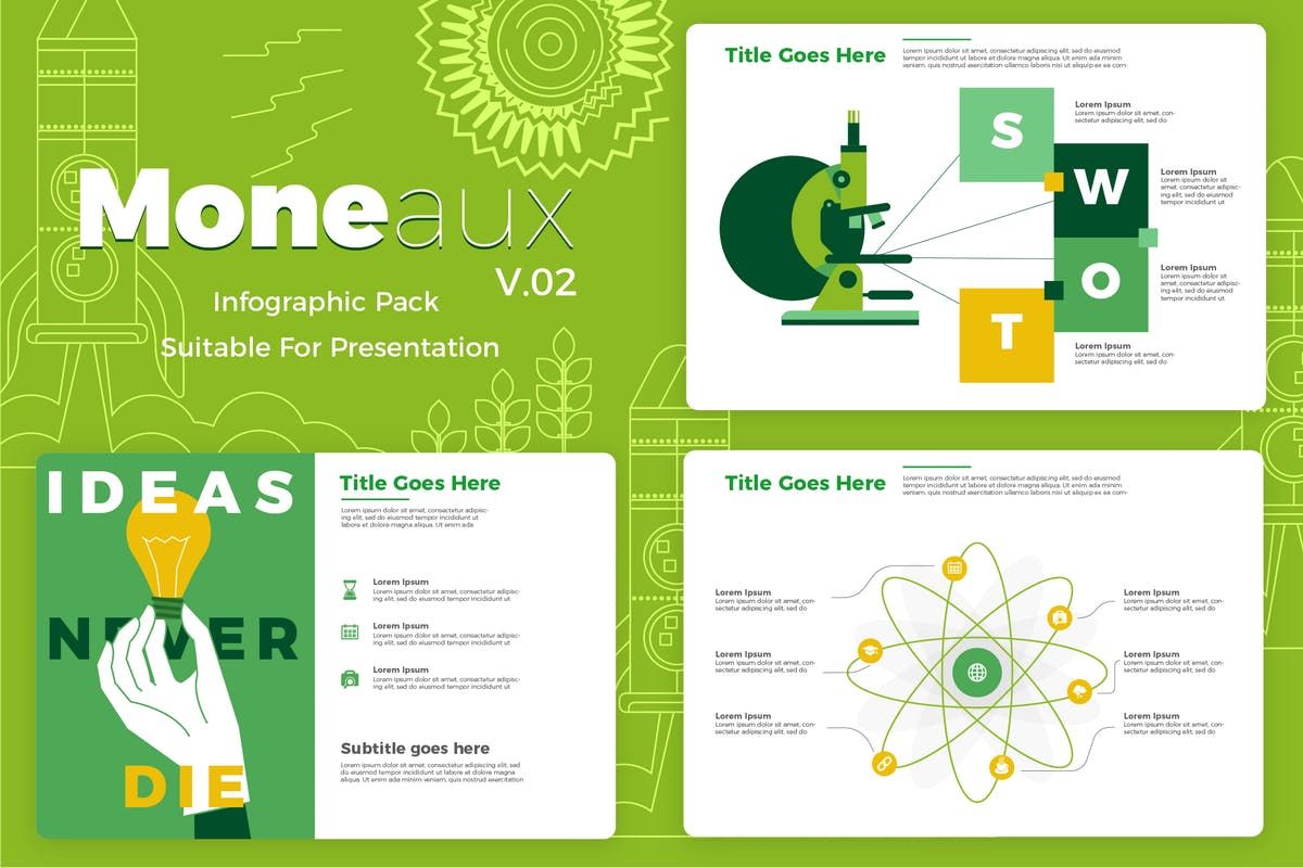 创意SWOT幻灯片模板设计信息图表矢量模板素材v1 Moneaux v2 – Infographic插图