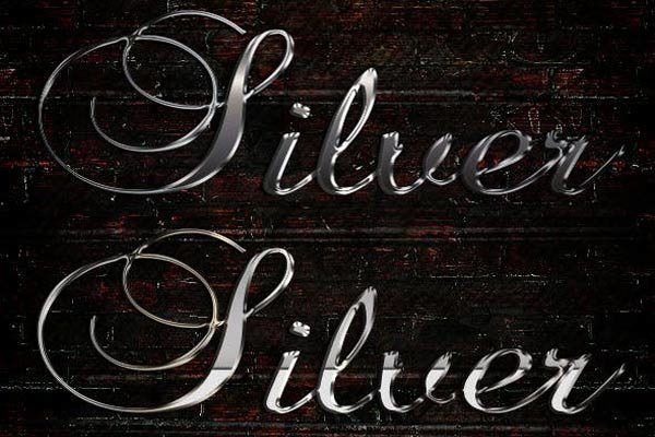时尚金属质感3D立体文字P字体样式 Silver Text Effect
