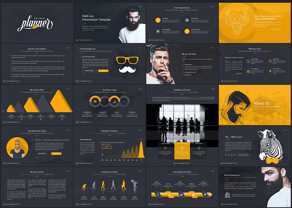 5颜色的高端时尚powerpoint幻灯片演示模版(ppt)插图(2)