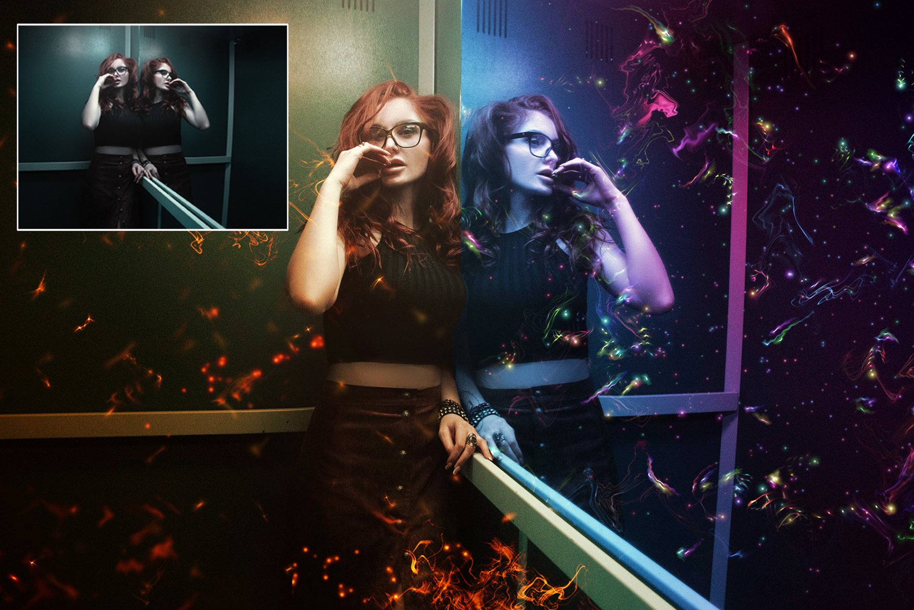 粒子光线背景PS笔刷 Lights & Particles – Photoshop Pack插图(1)