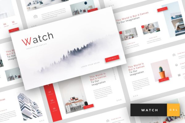 企业/工作室/个人专业创意谷歌幻灯片模板 Watch – Creative Google Slides Template