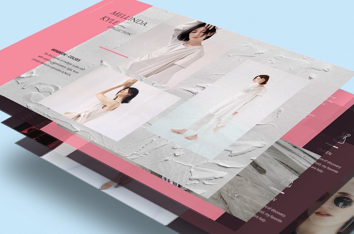 酷黑风格时尚行业适用PPT幻灯片模板素材 Daando Black Fashion Powerpoint插图(1)