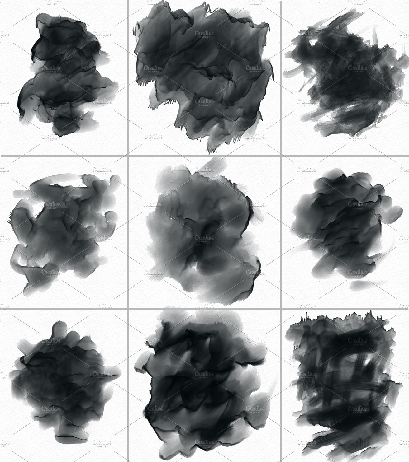 素材库下午茶：30个高品质的手绘水彩风格的PS画笔笔刷插图(3)