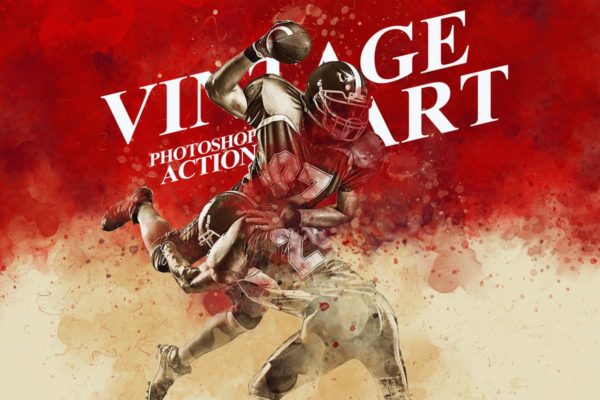 复古艺术风格人物海报特效PS动作 Vintage Art Photoshop Action