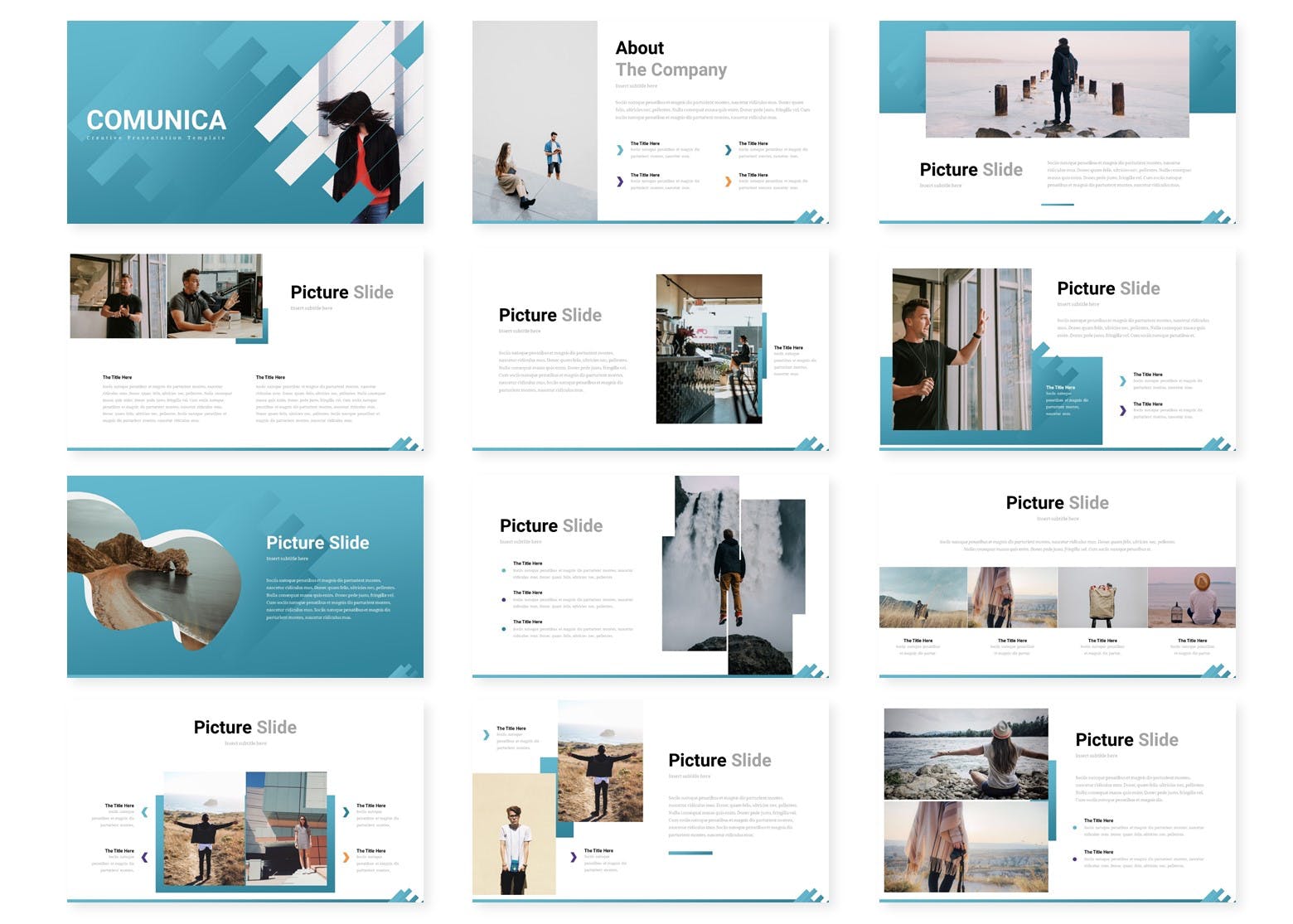 多图&信息图表企业宣传介绍谷歌幻灯片设计模板 Comunica – Google Slide Template插图(1)