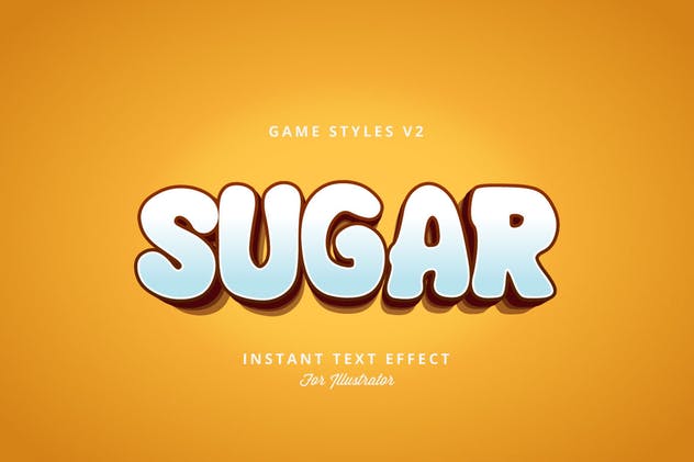 创意游戏字体设计特效AI图层样式v2 Game Styles for Illustrator V2插图(5)