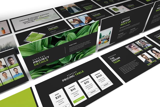 极简主义创意酷黑主题PPT幻灯片模板 Dotrakhi – Creative Minimal Powerpoint Template插图(9)