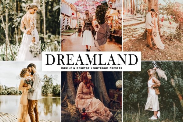 橙色水洗梦幻暖色调LR照片调色预设下载 Dreamland Mobile &amp; Desktop Lightroom Presets
