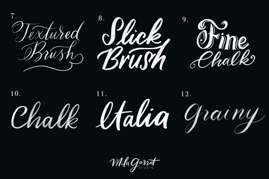 手写英文字体Procreate笔刷 Procreate Lettering Brushes Classic插图(4)