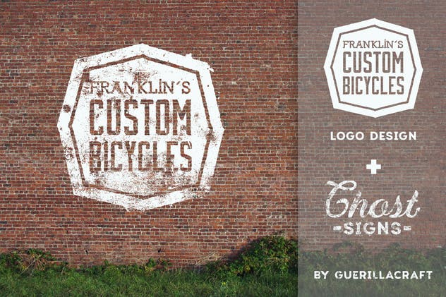 怀旧粉刷文字效果AI图层样式 Ghost Signs for Adobe Illustrator插图(1)
