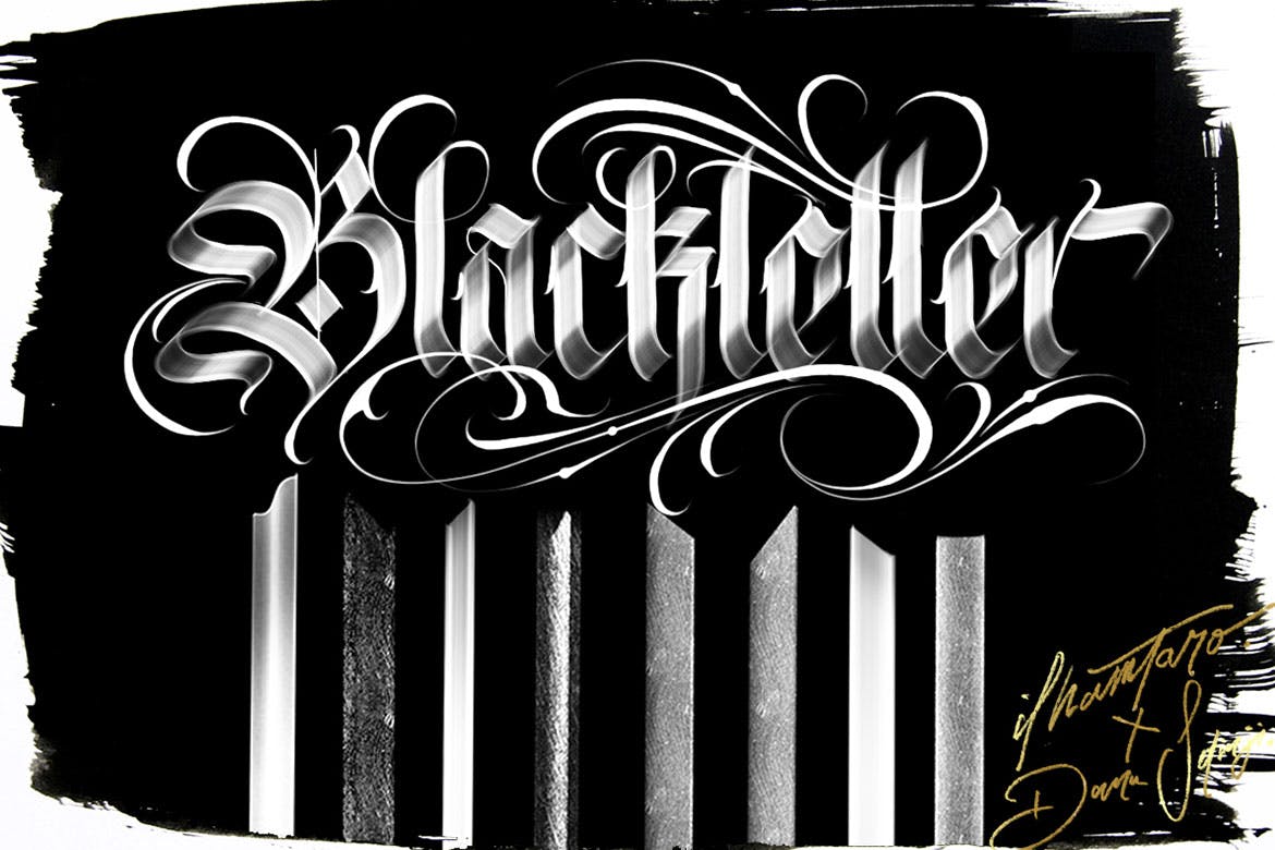 复古海报必备发光字体样式Procreate笔刷下载插图(2)