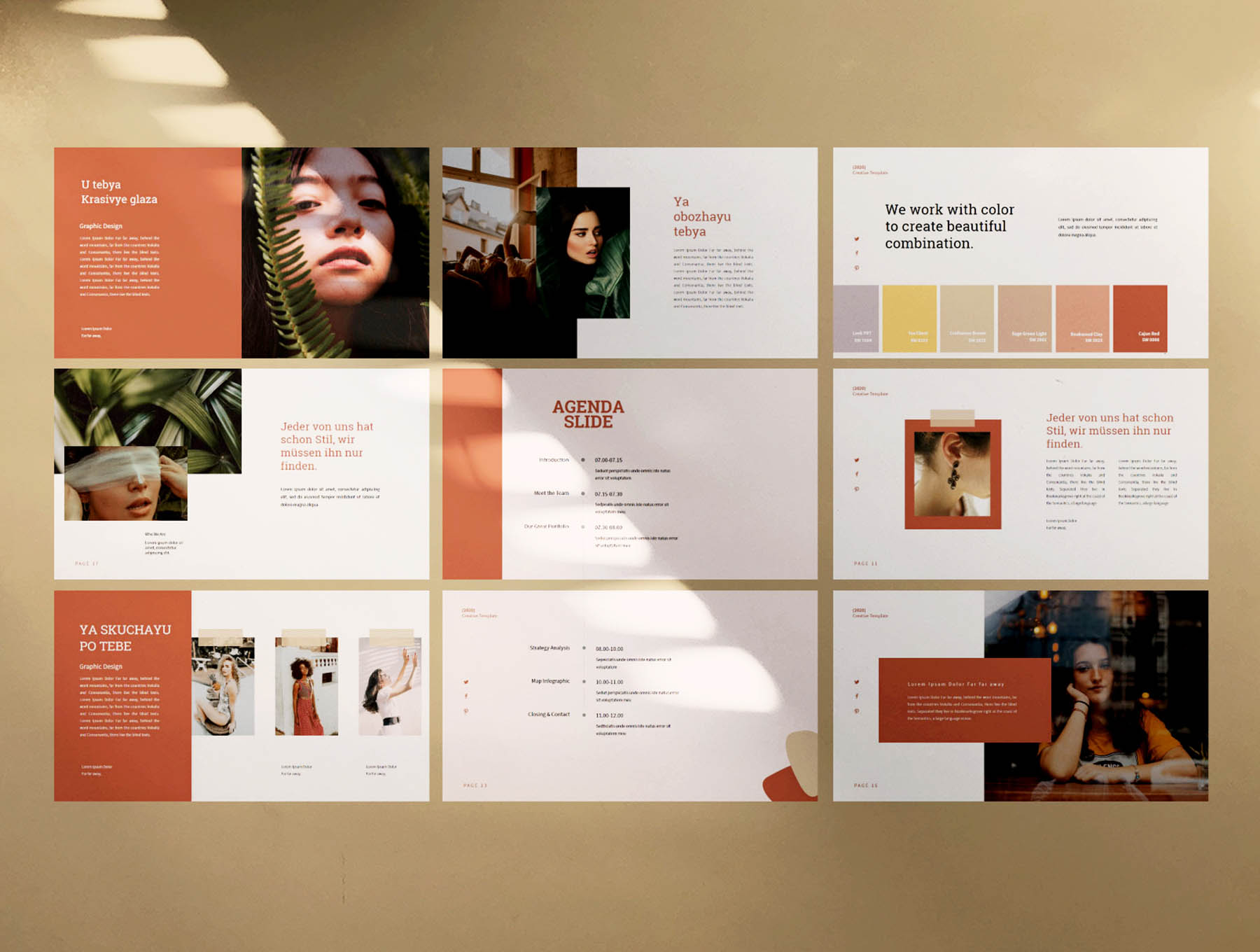 素材库下午茶：极简高端时尚的素材库精选Google演示模板插图(2)