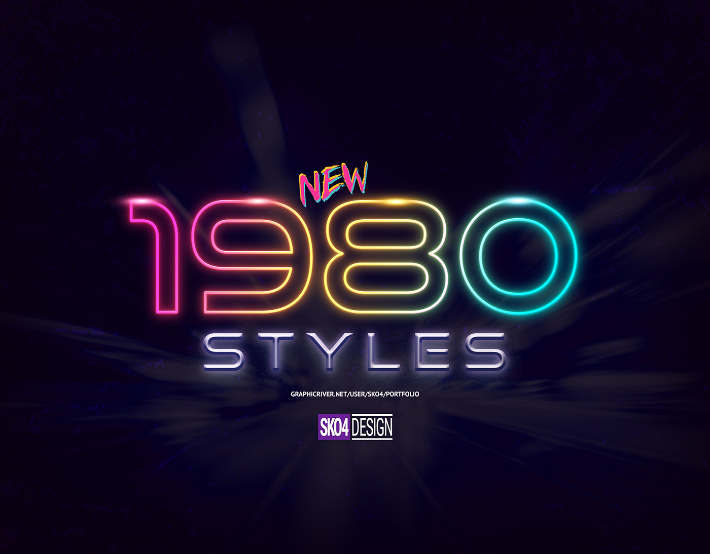 80年代复古文本质感特效PS图层样式下载插图(9)