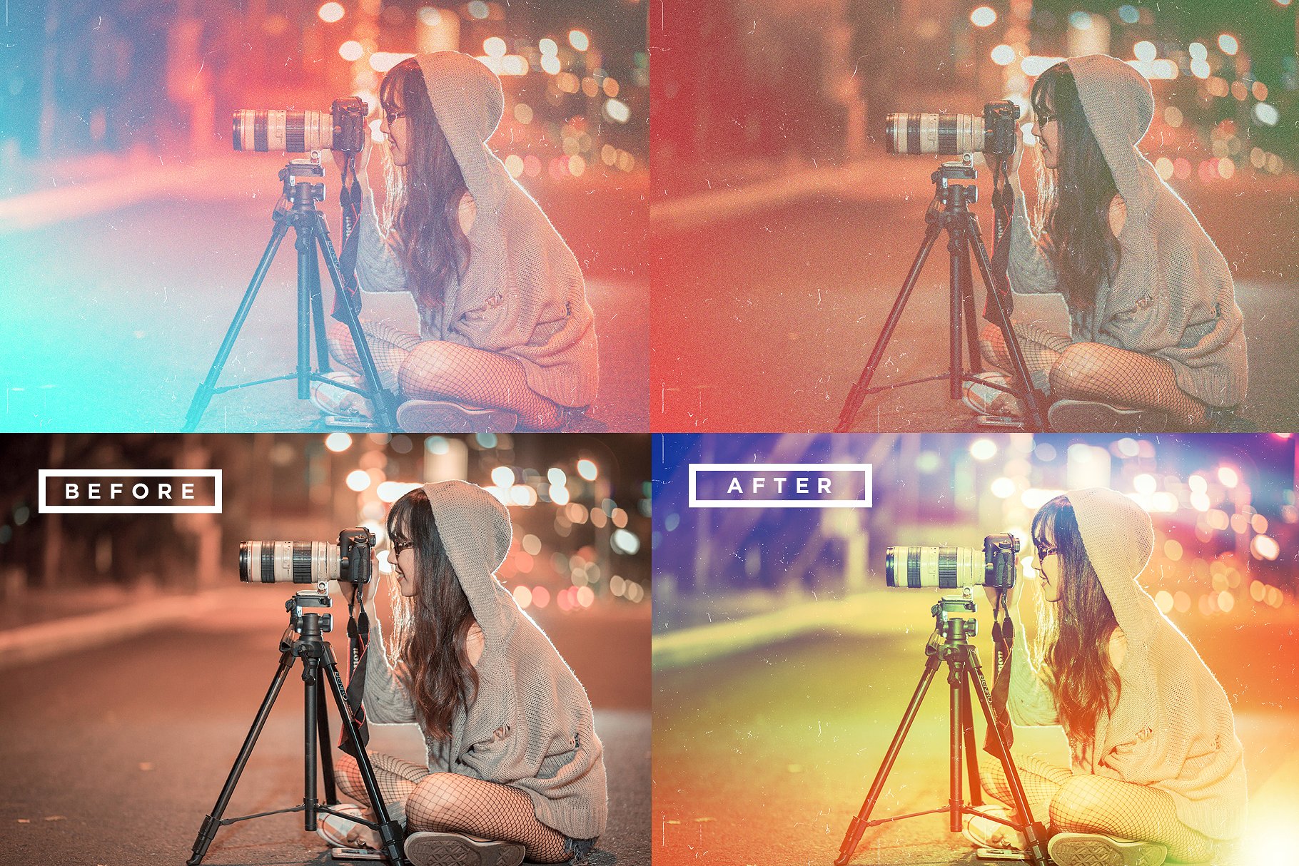 10款噪点幻彩光斑照片叠加风格照片处理PS动作 Hipstomatic Photoshop Effects插图(3)