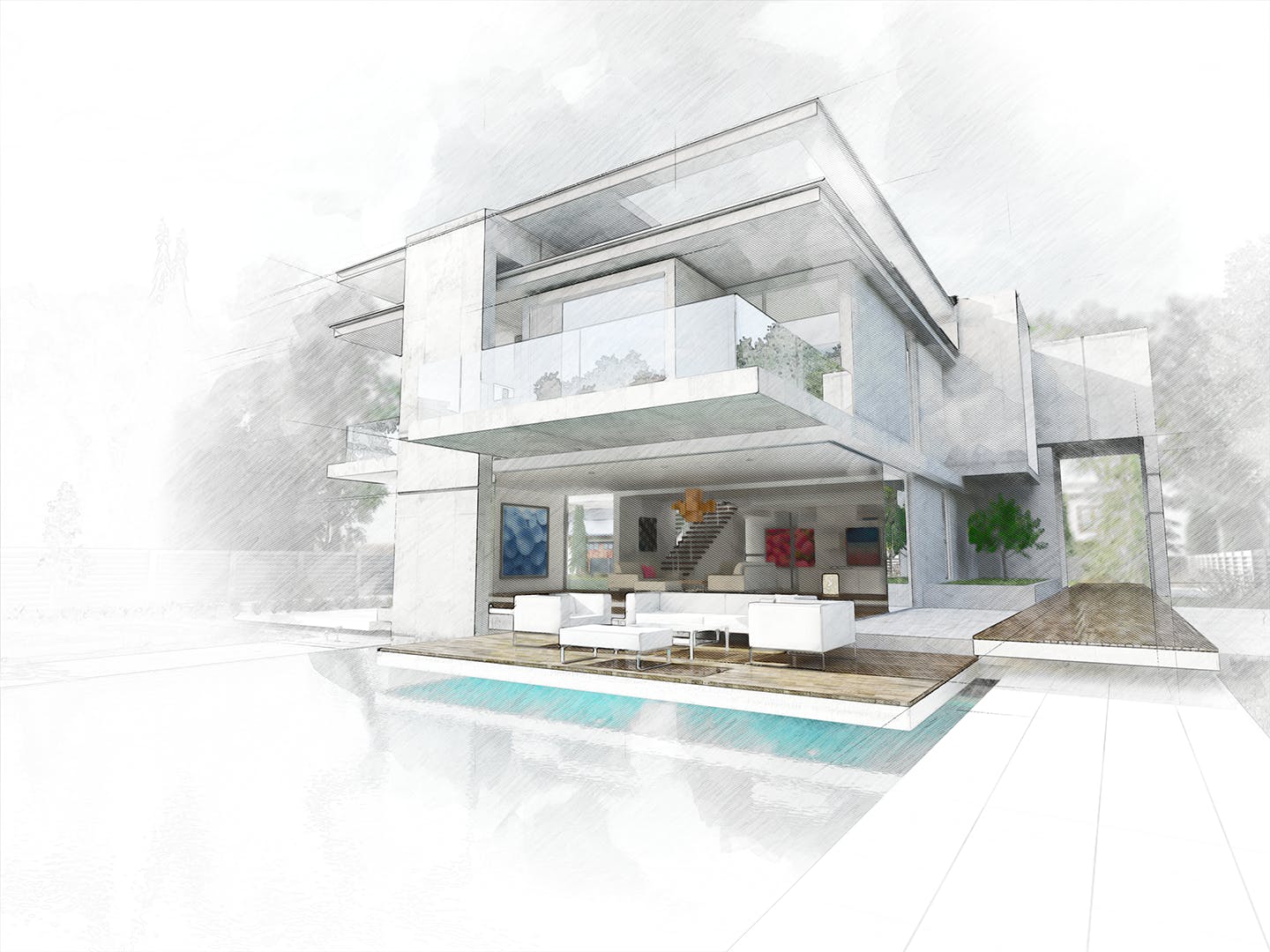 工业建筑设计素描特效照片处理PS动作 Architex CS3+ Photoshop Action插图(3)