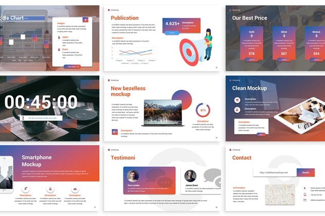 双色调多行业适用的企业PPT幻灯片设计模板 Cahaya – Duotone Powerpoint Template插图(3)