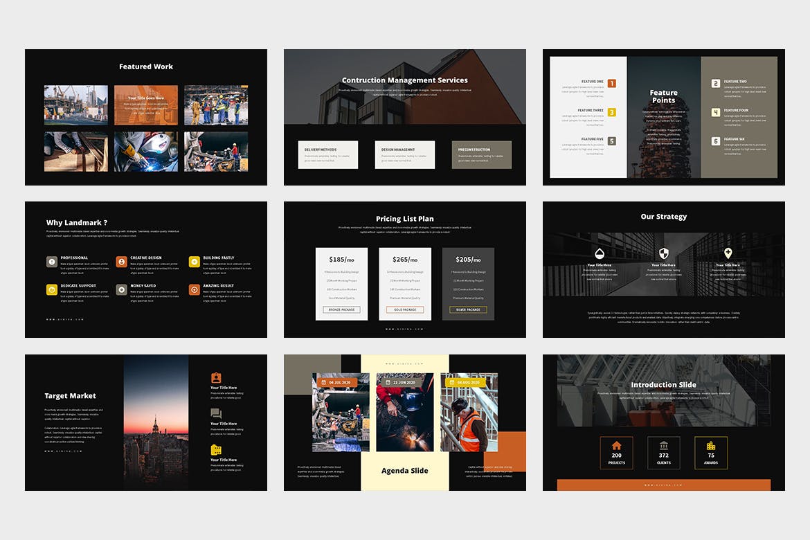 建筑与工程主题Google演示模板素材库精选 Kiniva : Construction & Engineering Google Slides插图(8)