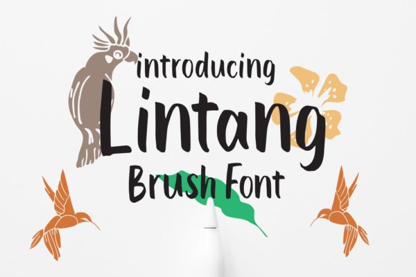 Logo/海报/服装/标签设计英文笔刷字体素材库精选 Lintang – Brush Font