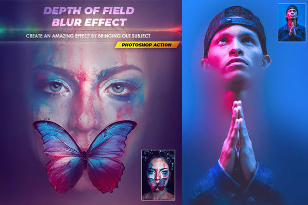 快速柔和模糊背景专业效果PS动作下载 Depth of Field Blur Effect
