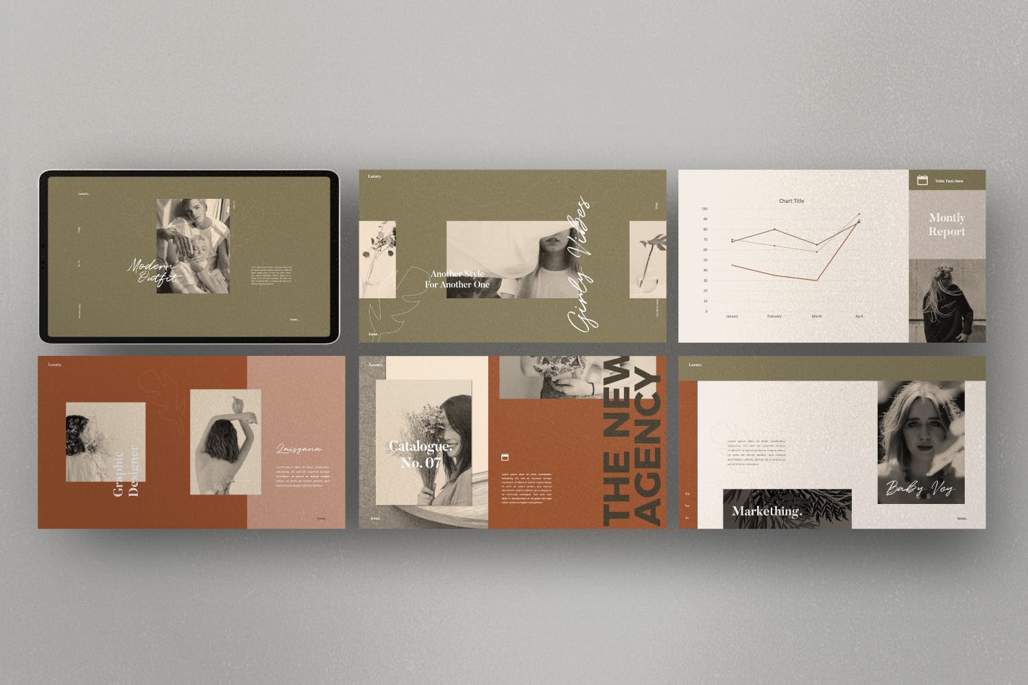 时尚企业介绍/Lookbook新品上市发布素材库精选PPT模板 LAXURY – Lookbook Fashion Powerpoint Creative插图(2)