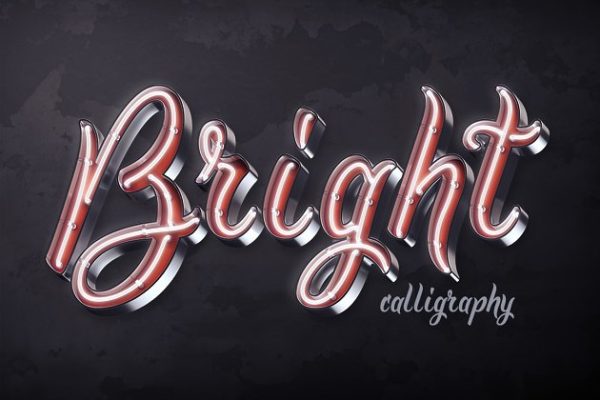 3D效果超级PSD字体[1.05GB] 3d script "Bright calligraphy"