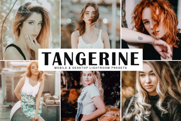 哑光金色色调照片调色滤镜素材库精选LR预设 Tangerine Mobile &amp; Desktop Lightroom Presets