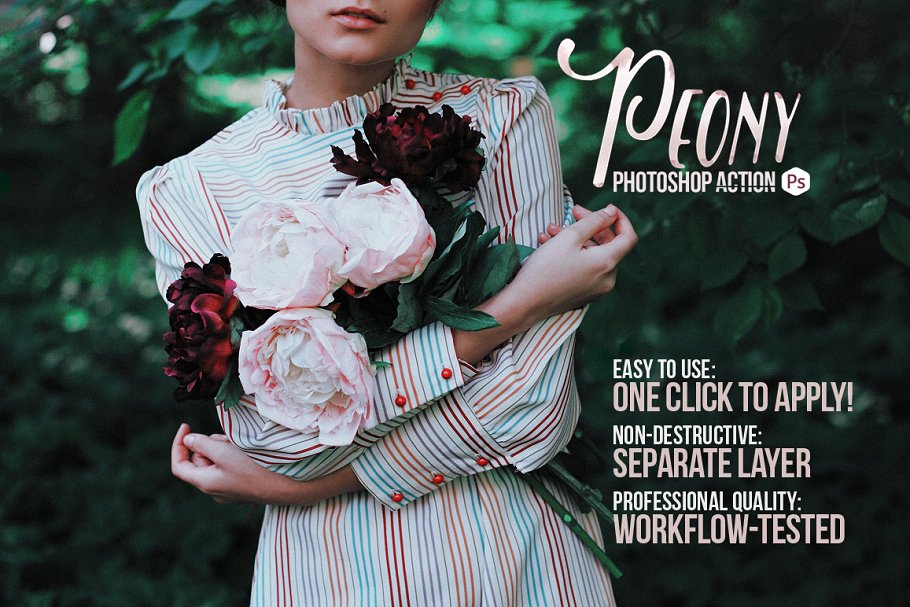 人像照片美颜PS动作 Peony Portrait Photoshop Actions插图(4)
