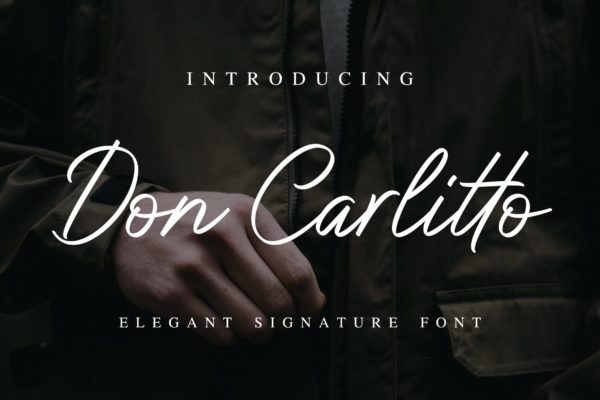 优雅钢笔签名书法字体下载 Don Carlitto – Elegant Signature Font