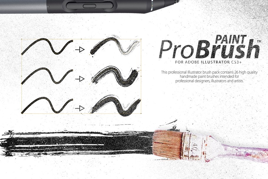 300+模拟各类画笔笔画AI笔刷 300+ Illustrator Brushes插图(15)