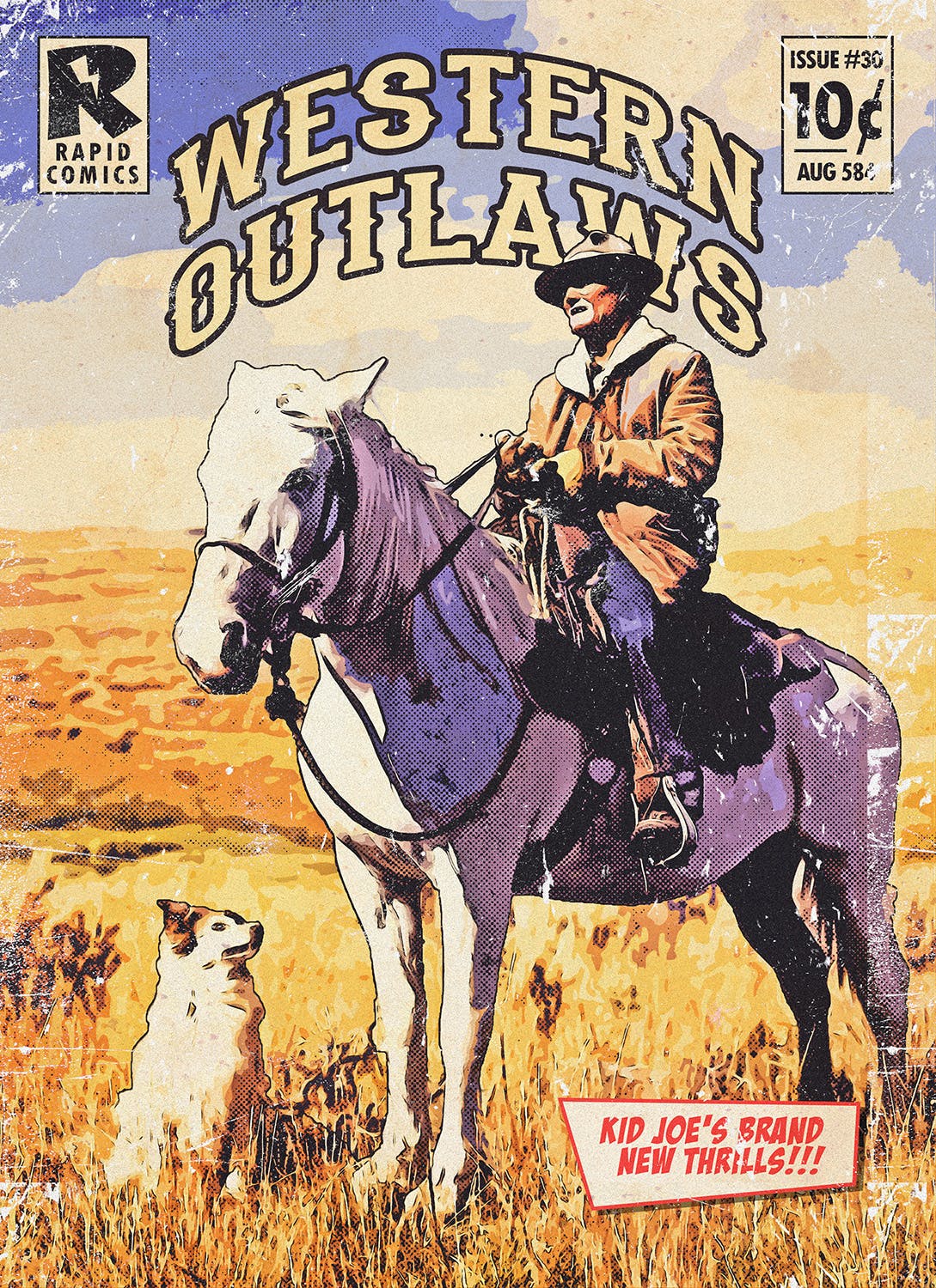 照片转复古手绘漫画书效果PS动作 Retro Comic Book Photoshop Action Kit插图(6)