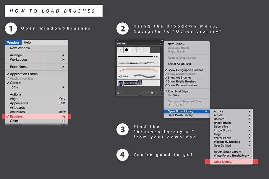 220款素描图案线条AI笔刷 220 Sketched Illustrator Brushes插图(4)