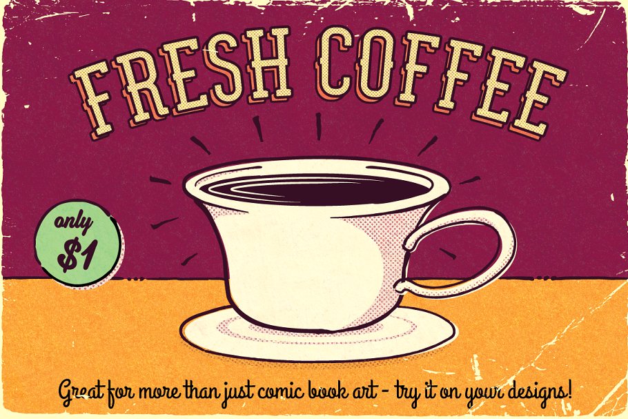 复古漫画书风格纹理AI笔刷 The Retro Comic Book Tool Kit插图(2)