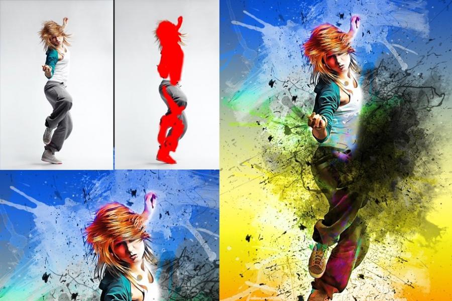 一款泼溅墨水艺术风格效果的PS动作插图(2)