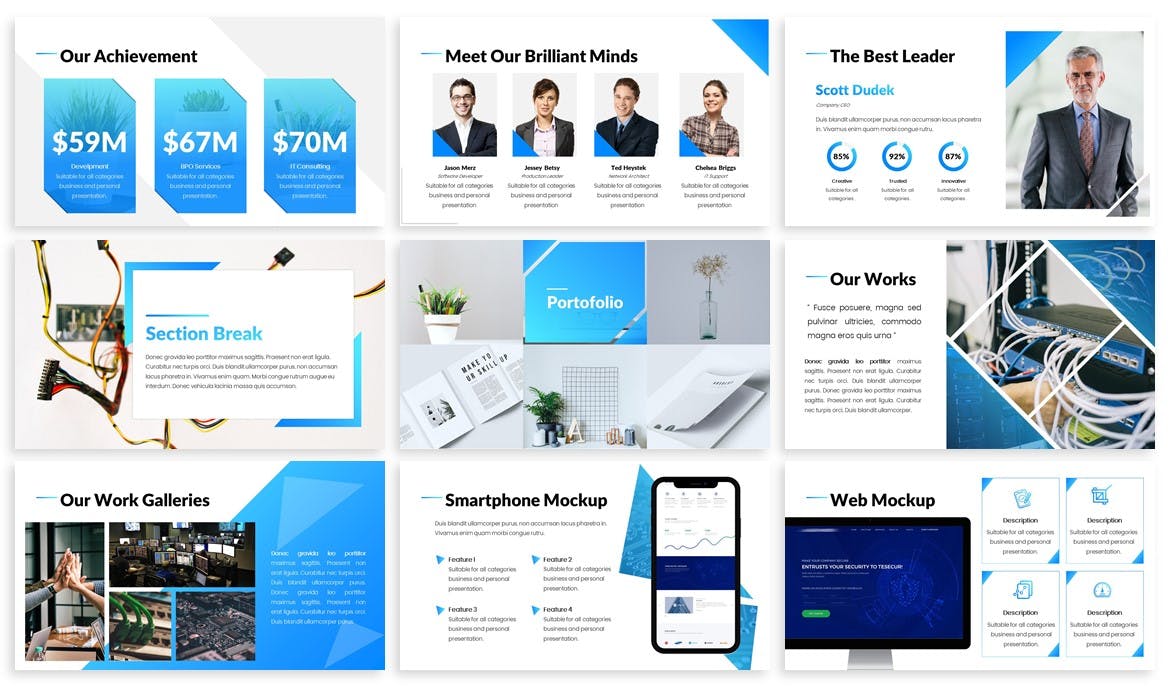 科技公司业务介绍素材库精选谷歌演示模板 TechYou – Technology Google Slides Template插图(2)