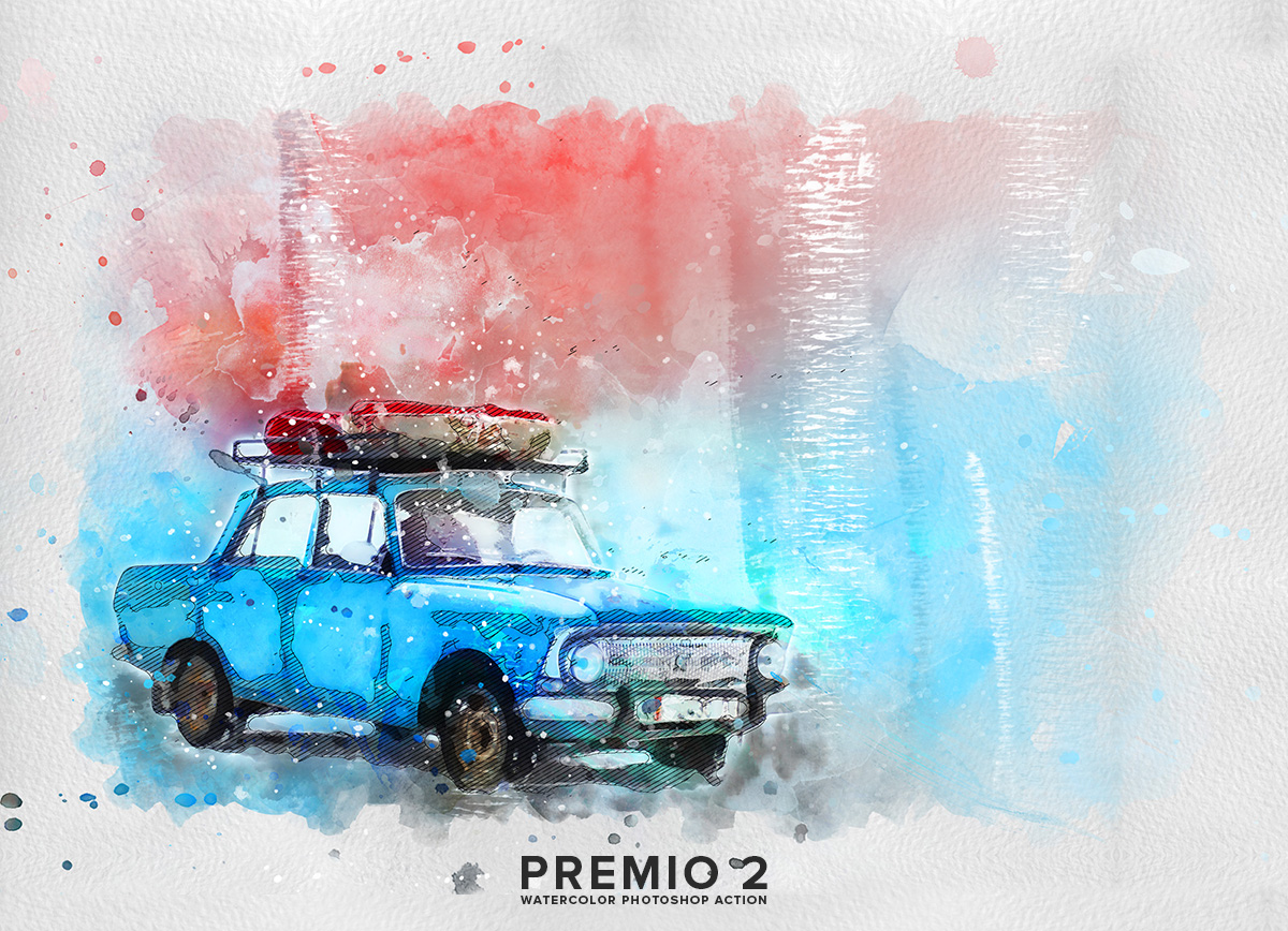 动画水彩效果的PS动作下载 Premio 2 Watercolor Photoshop Action [atn]插图(4)