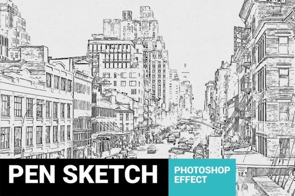 钢笔素描艺术效果PS插件 Pen Sketch Photoshop Plugin