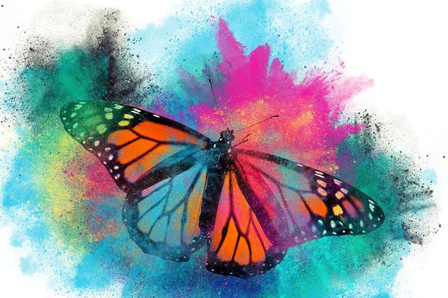 炫彩粉末喷溅特效PS动作 Color Dust Photoshop Action插图(15)