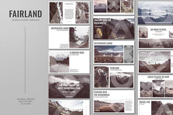 时尚高端简约多用途的几何图形Google Slide谷歌幻灯片powerpoint演示模板（pptx）