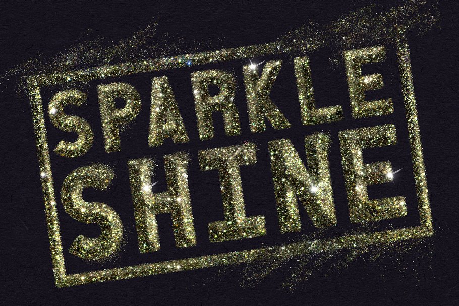 华丽闪粉粒子纹理PS动作 Loose Glitter Photoshop Actions插图(3)