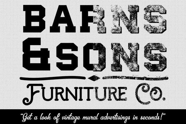 怀旧粉刷文字效果AI图层样式 Ghost Signs for Adobe Illustrator插图(2)