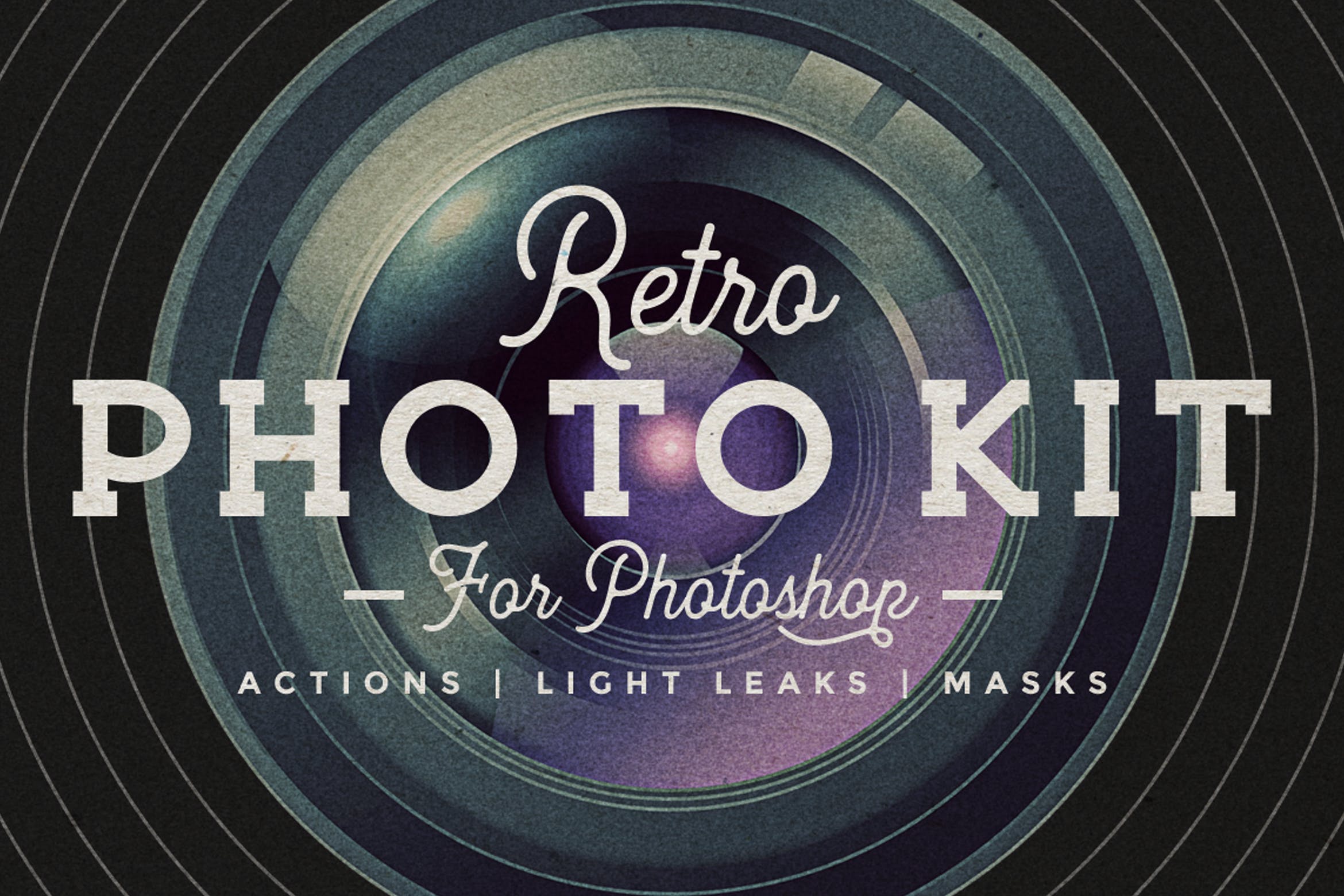 复古添加杂色照片调色滤镜PS动作合集 Photoshop Retro Photo Kit插图