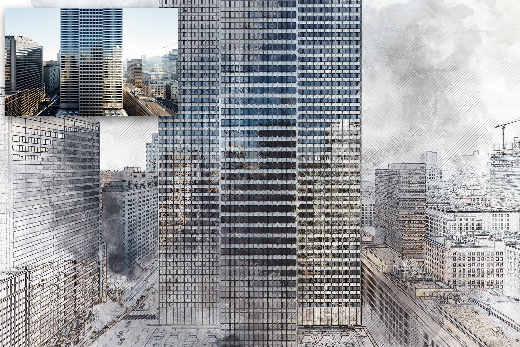 极具创造性的建筑素描PS图层样式下载[psd,jpg]插图(3)