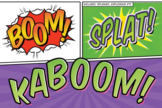 漫画书标题PS字体样式 Comic Book Text Styles插图(1)